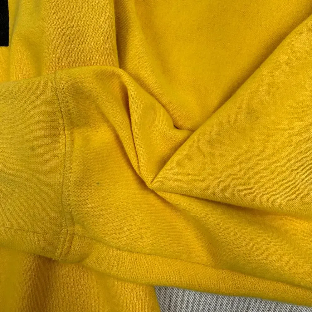 The North Face Yellow Pullover Hoodie Logo Cozy Fleece Mens M